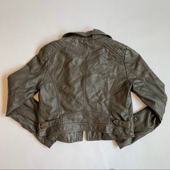 NWOT Charcoal Grey Leather Jacket - Picture 11 of 12